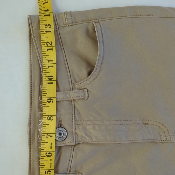 AEO Super Stretch Hi-Rise Jegging 2R Tan Brown Pockets - Picture 14 of 16
